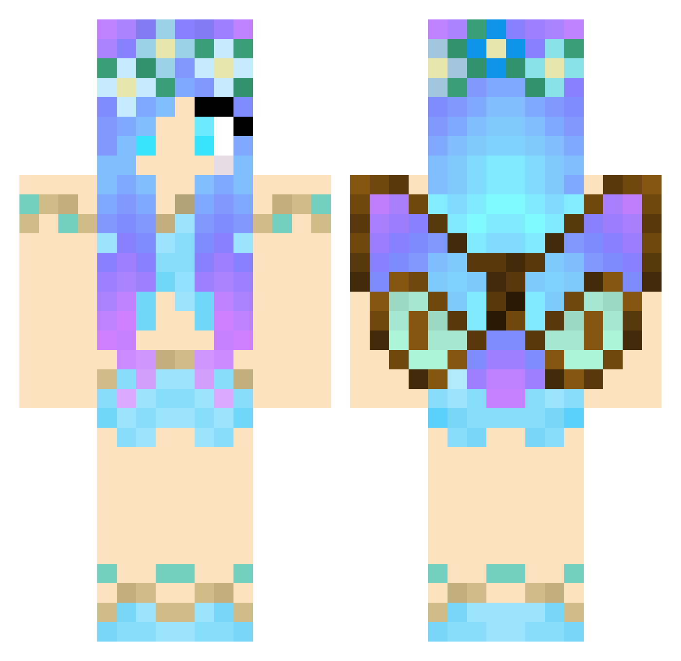 Shaylah Minecraft skin, front and back view