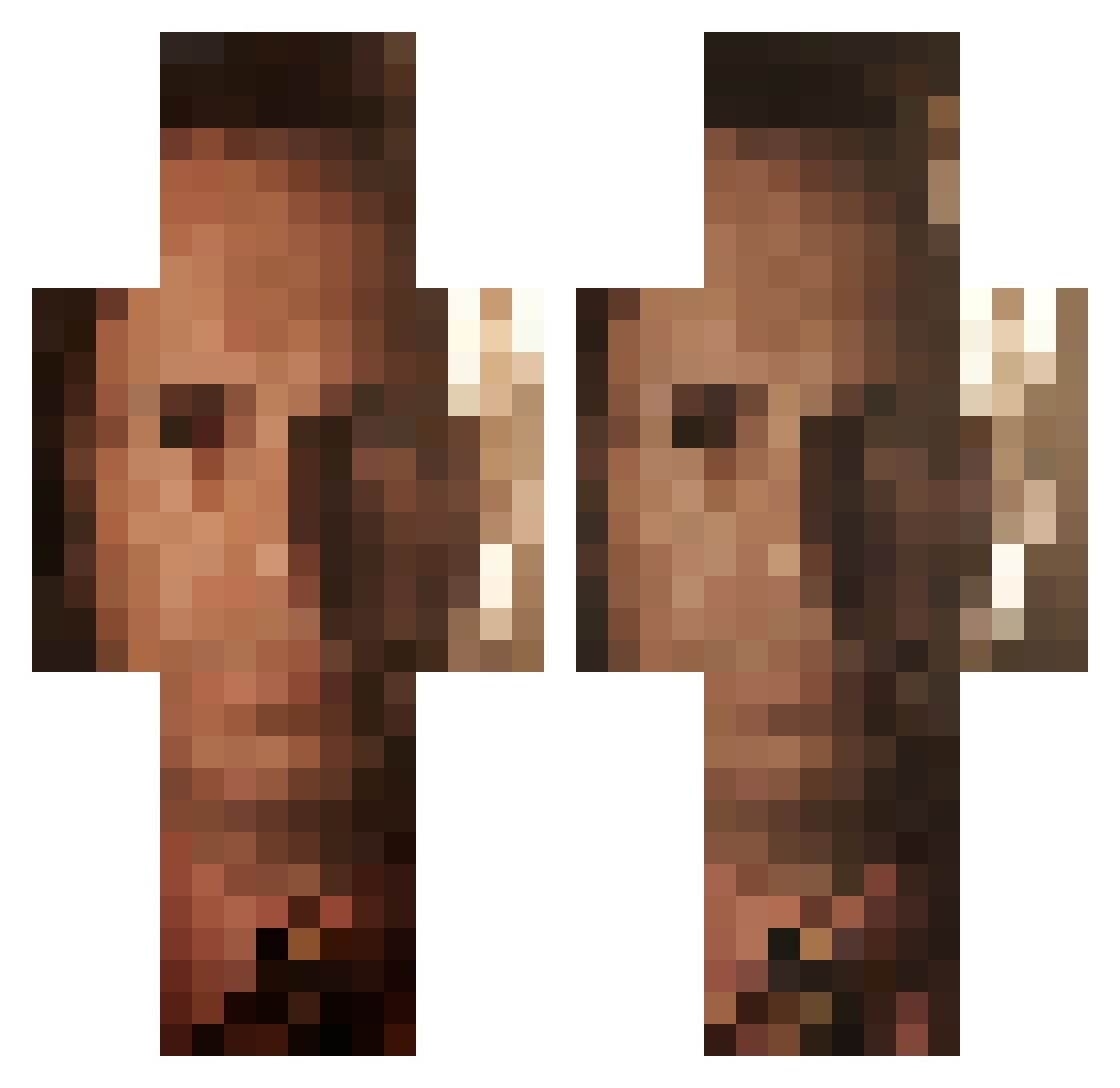 Mantakk Minecraft skin, front and back view