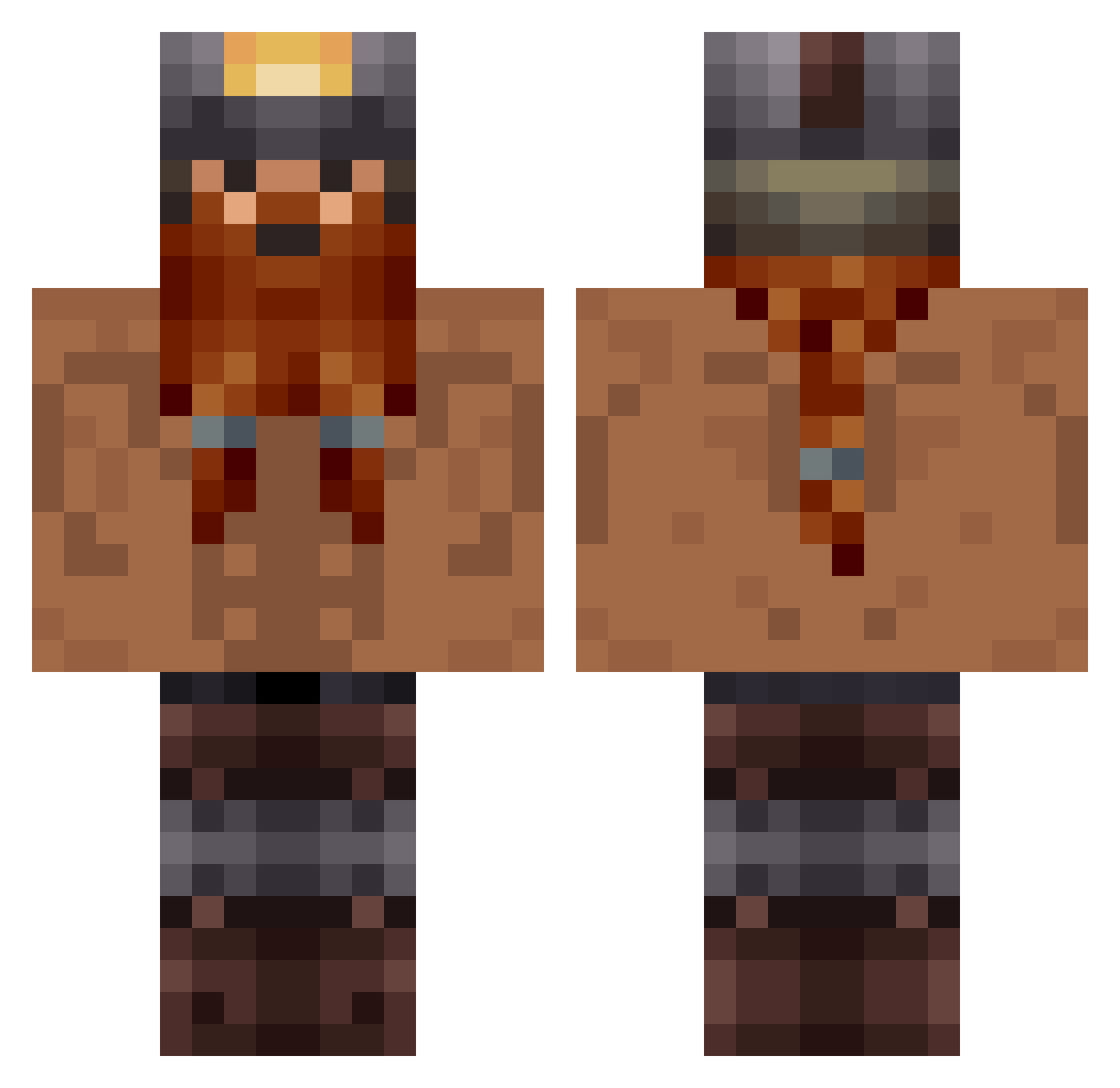 vincent152 Minecraft skin, front and back view