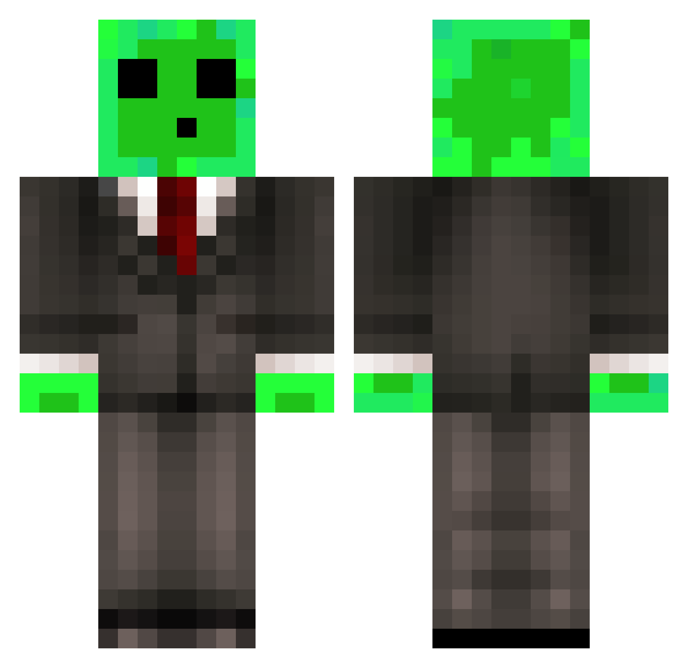 Restaurants Minecraft skin, front and back view