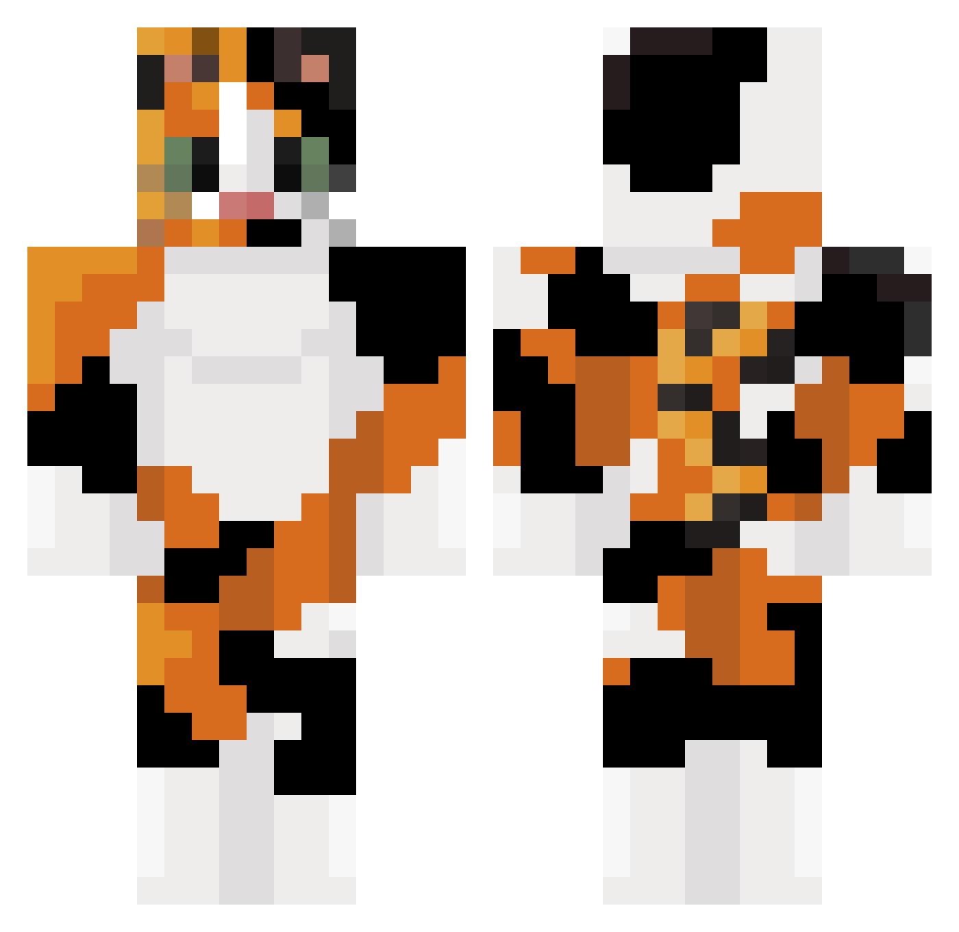 ItsPlasmaCat Minecraft skin, front and back view