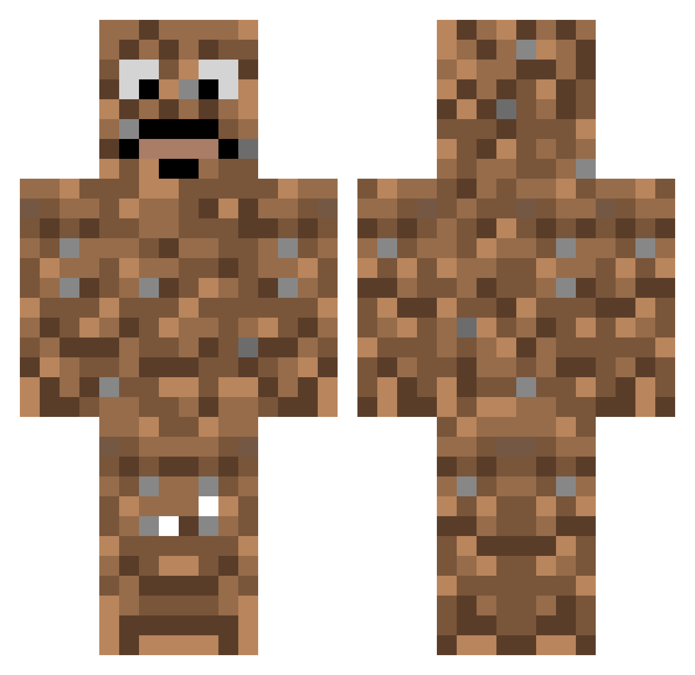 NuSuntLeo Minecraft skin, front and back view
