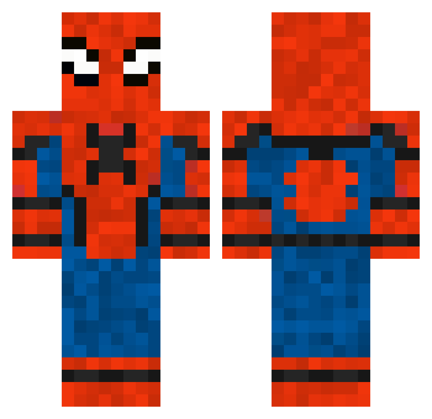 Plxcky Minecraft skin, front and back view