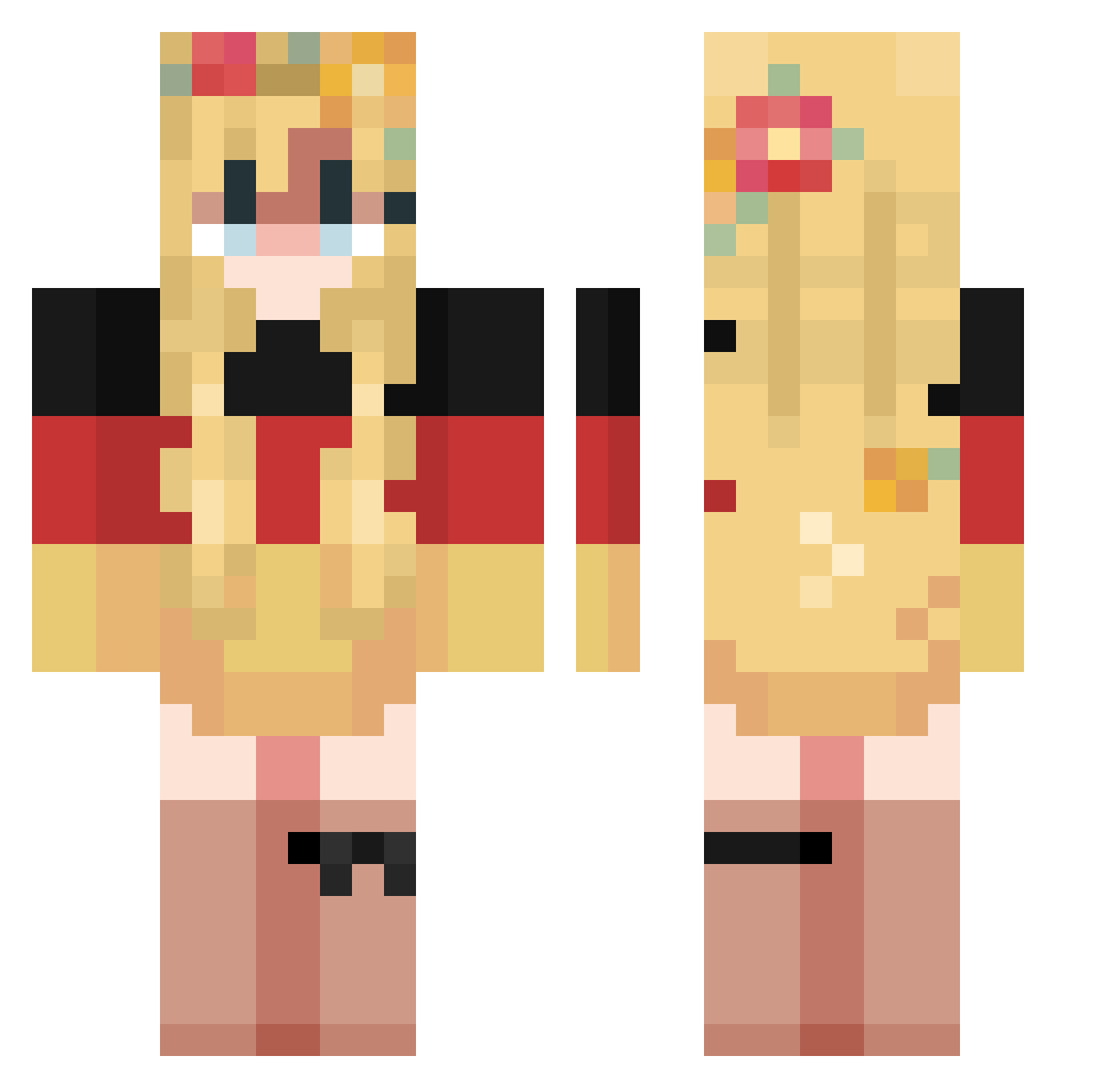 Neva2204 Minecraft skin, front and back view