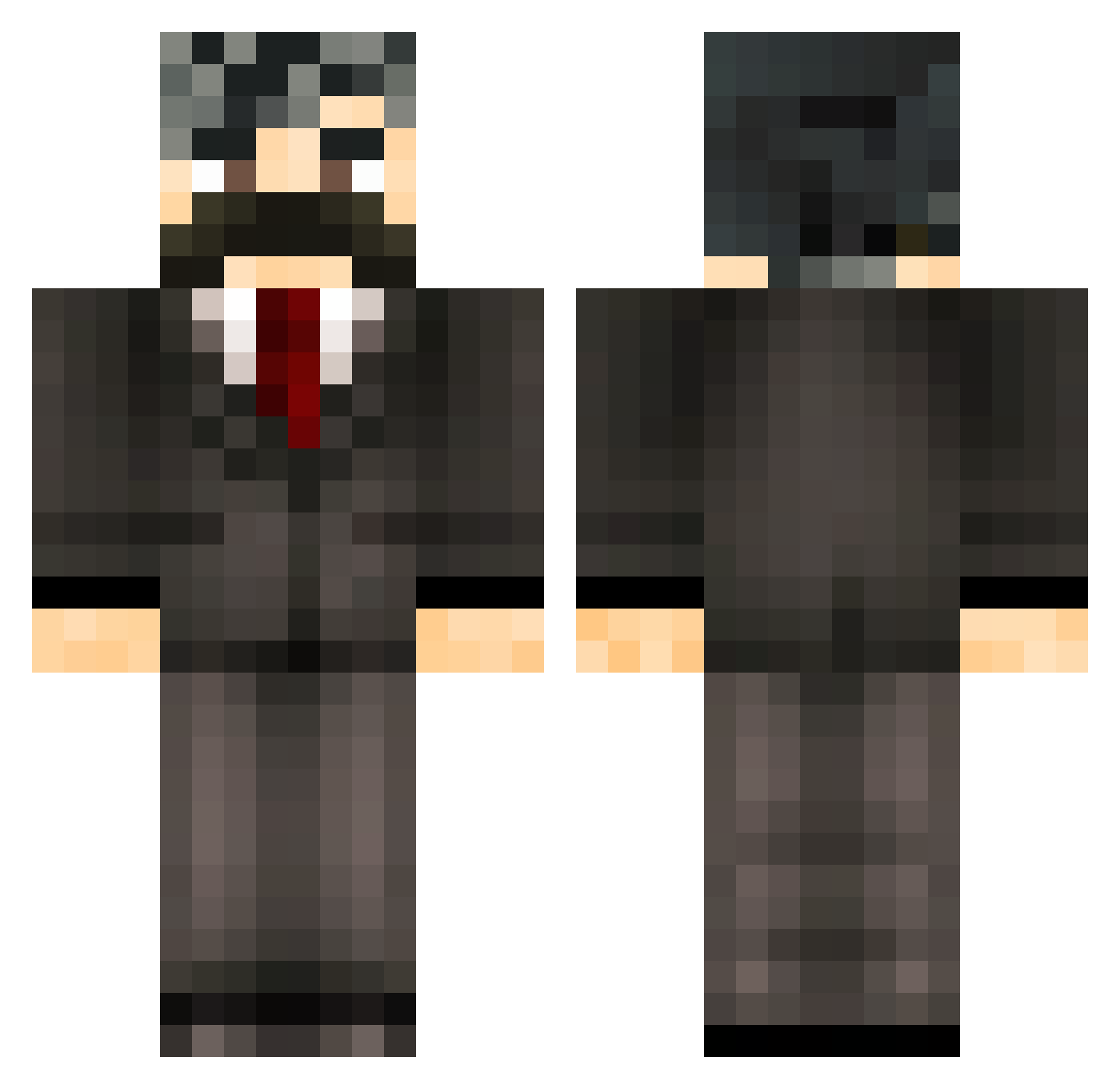 Dzodzos Minecraft skin, front and back view