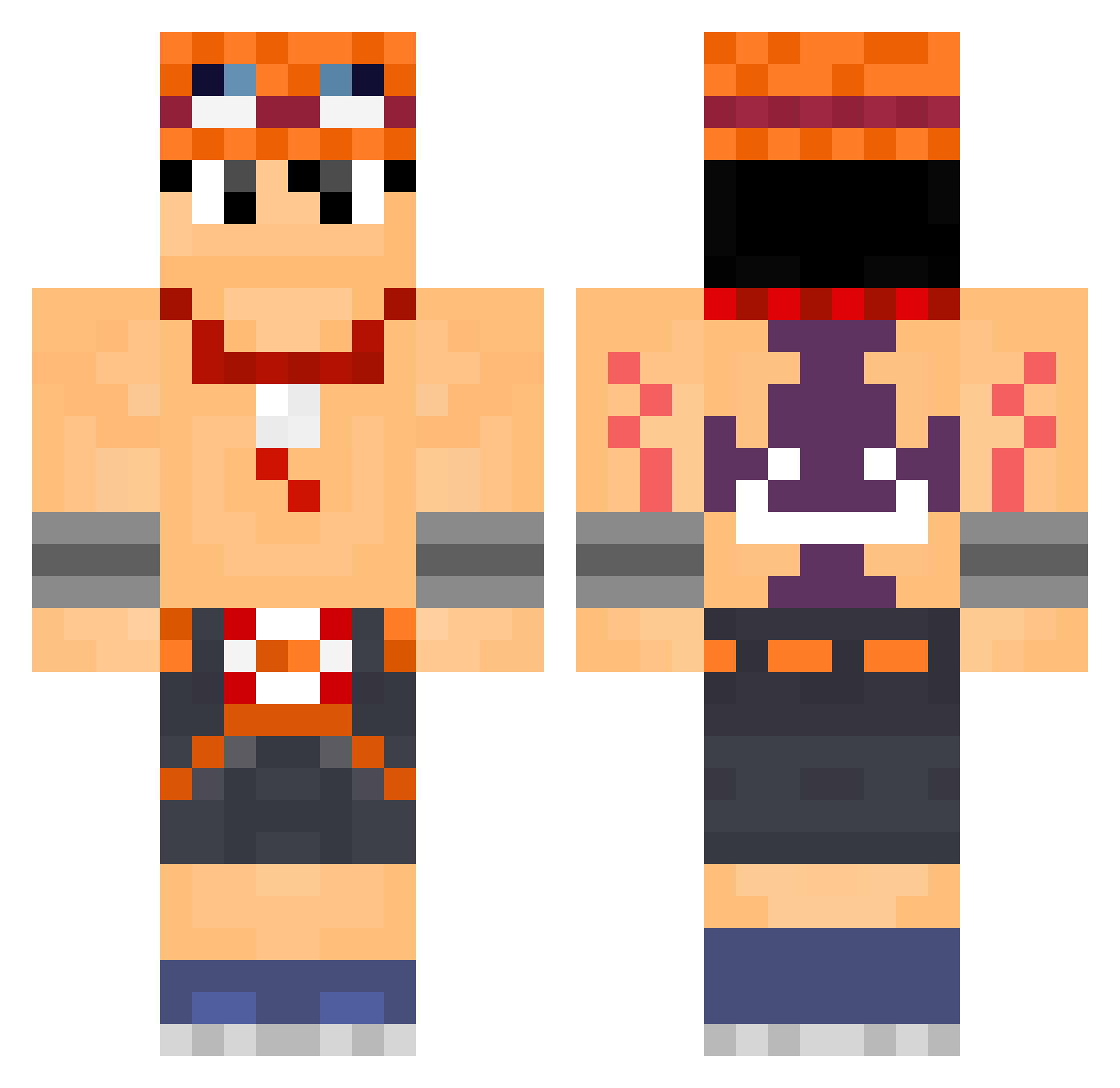 Zelmer_ Minecraft skin, front and back view