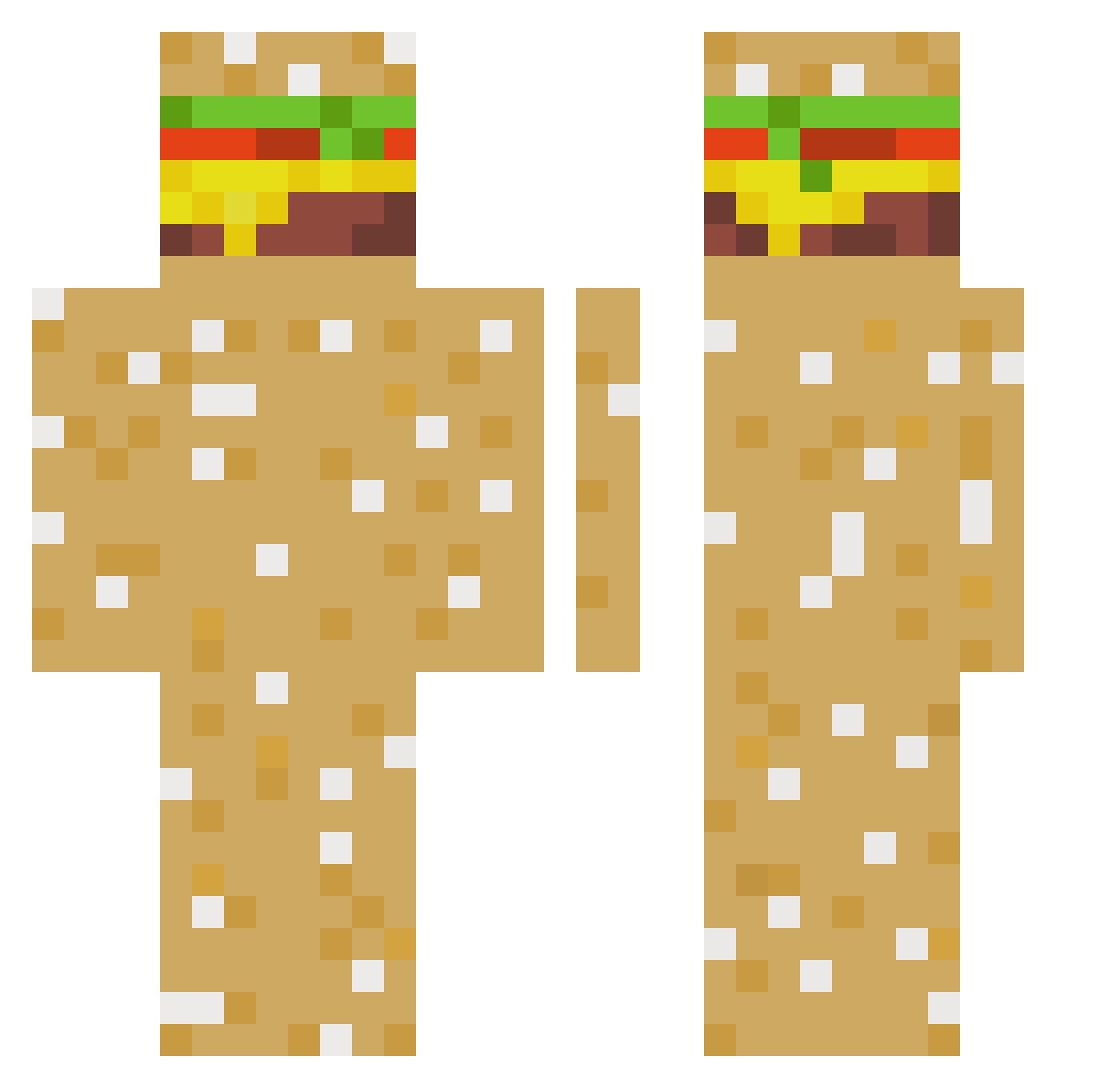 MortyRicochet Minecraft skin, front and back view