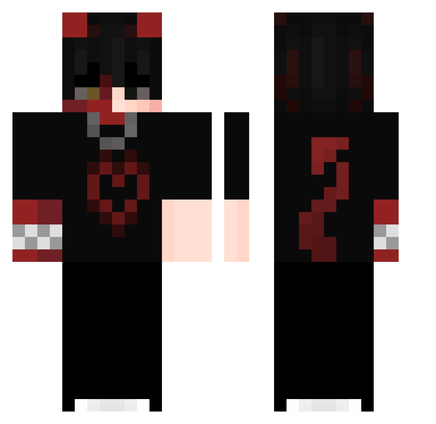 NonkoPrism Minecraft skin, front and back view