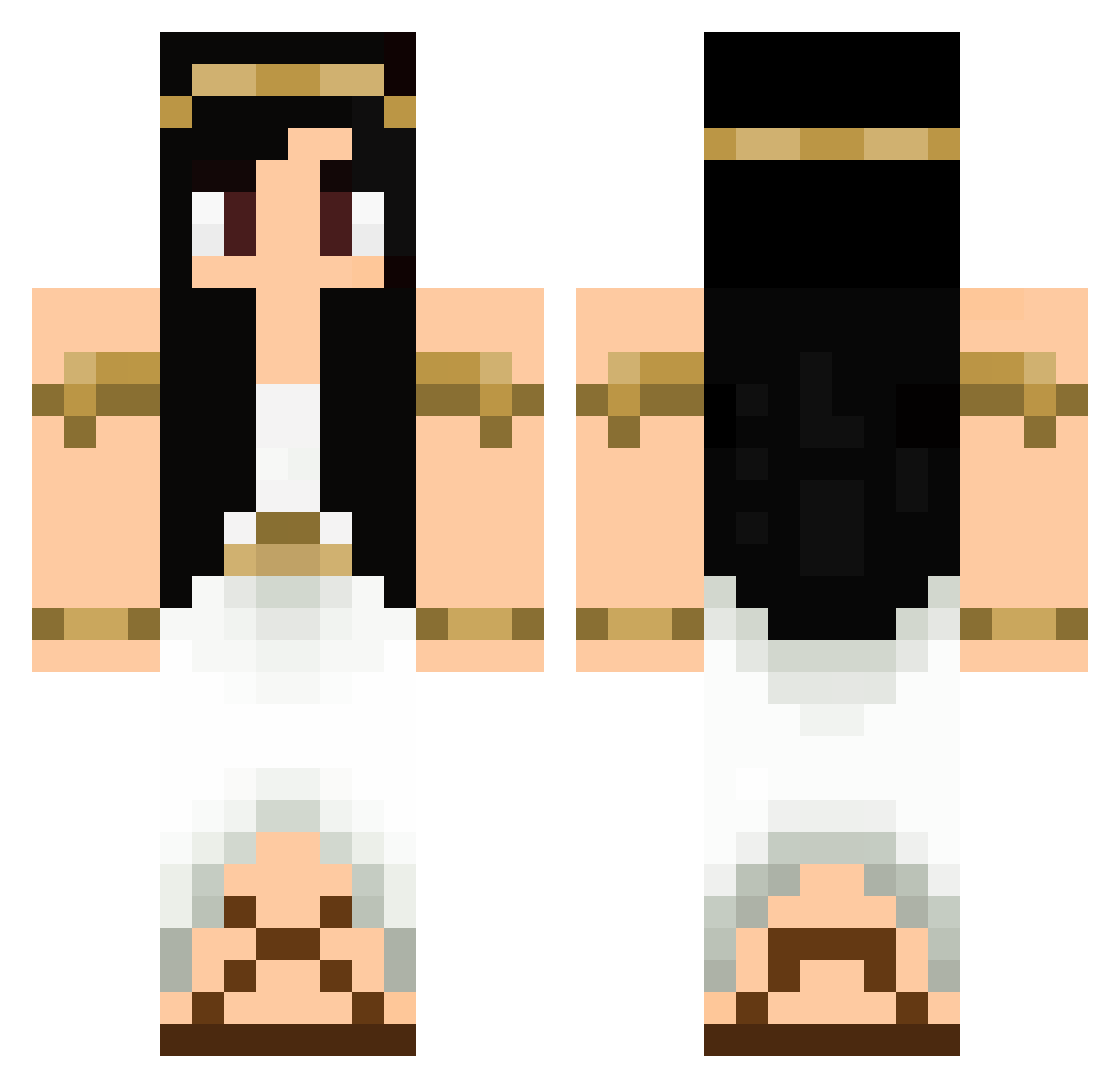 Queen_Artemis Minecraft skin, front and back view
