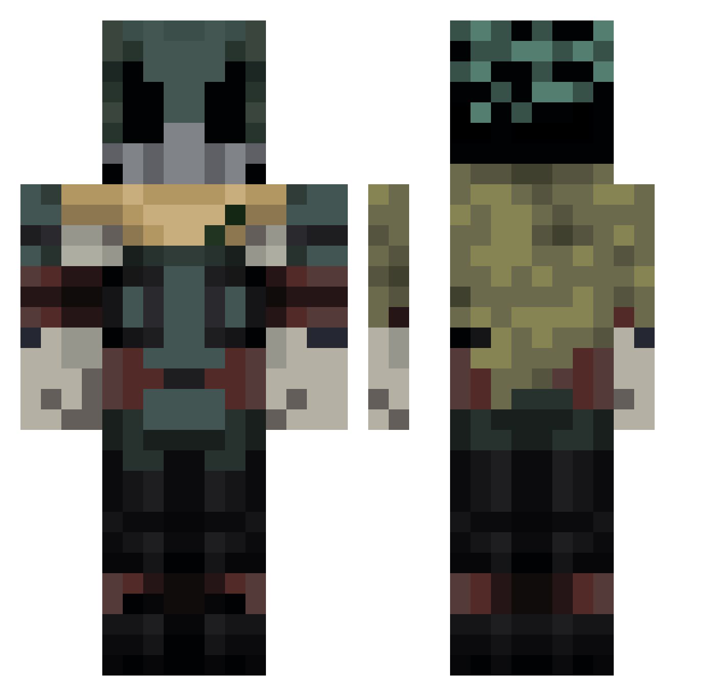 BetterHubiBubi Minecraft skin, front and back view