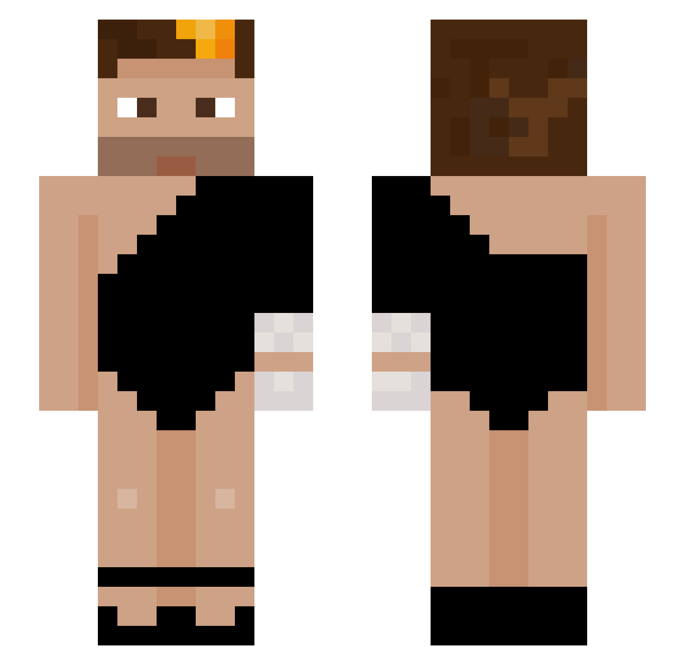 Smilemaker Minecraft skin, front and back view