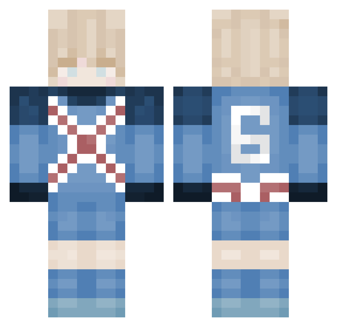 elliottcrafts Minecraft skin, front and back view