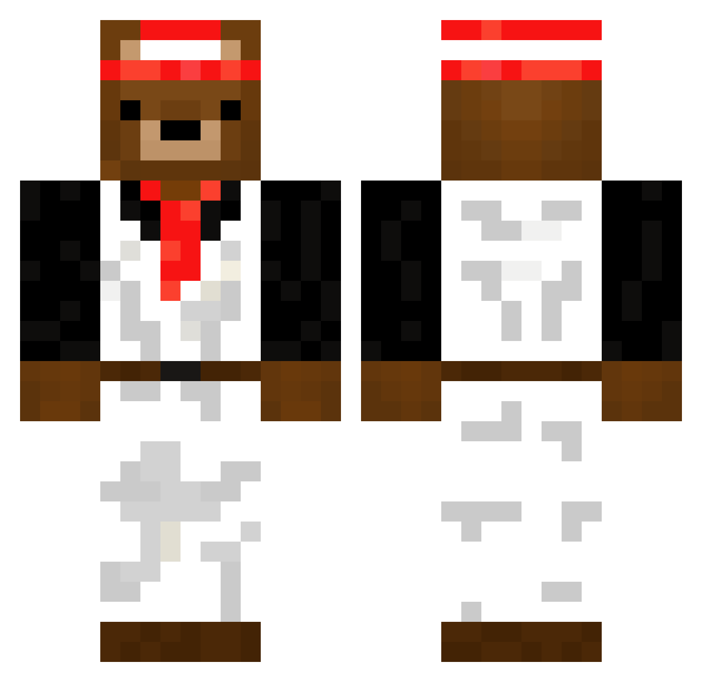 HeiliXio Minecraft skin, front and back view