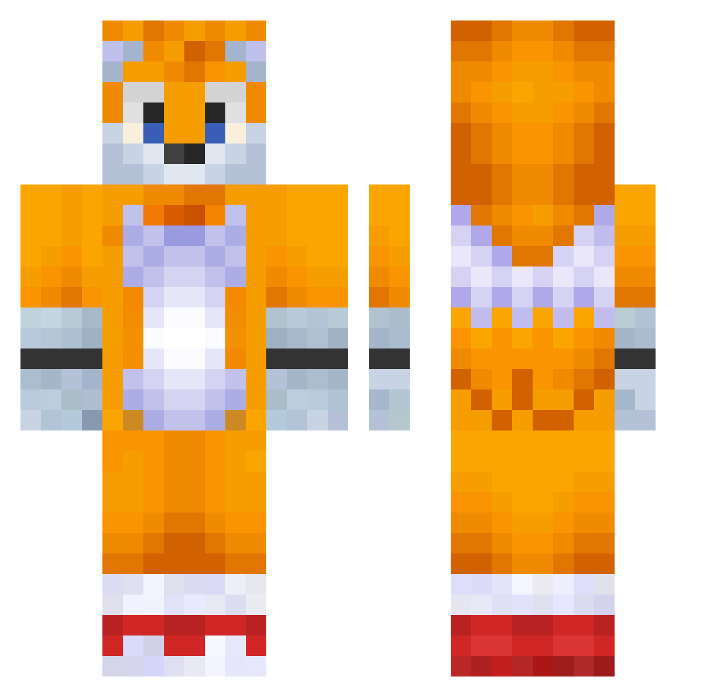 Yeti427 Minecraft skin, front and back view