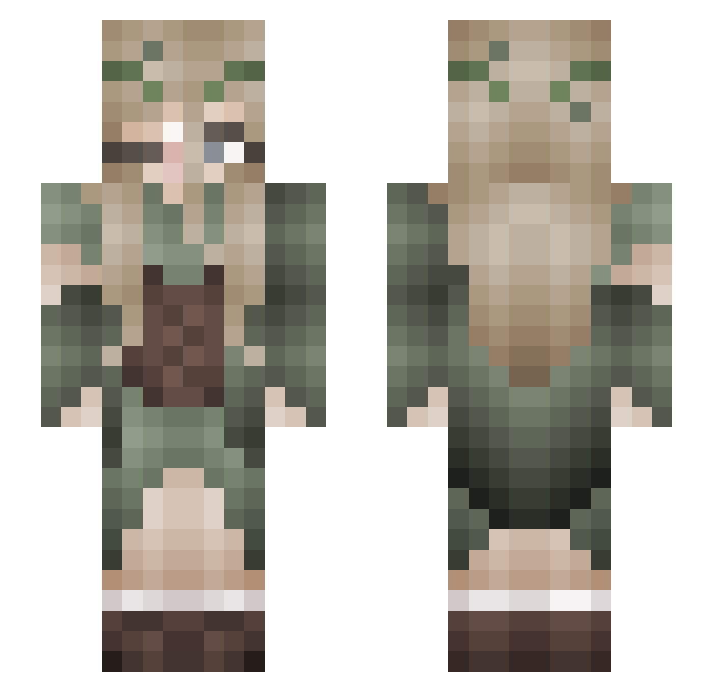 slic3rr Minecraft skin, front and back view