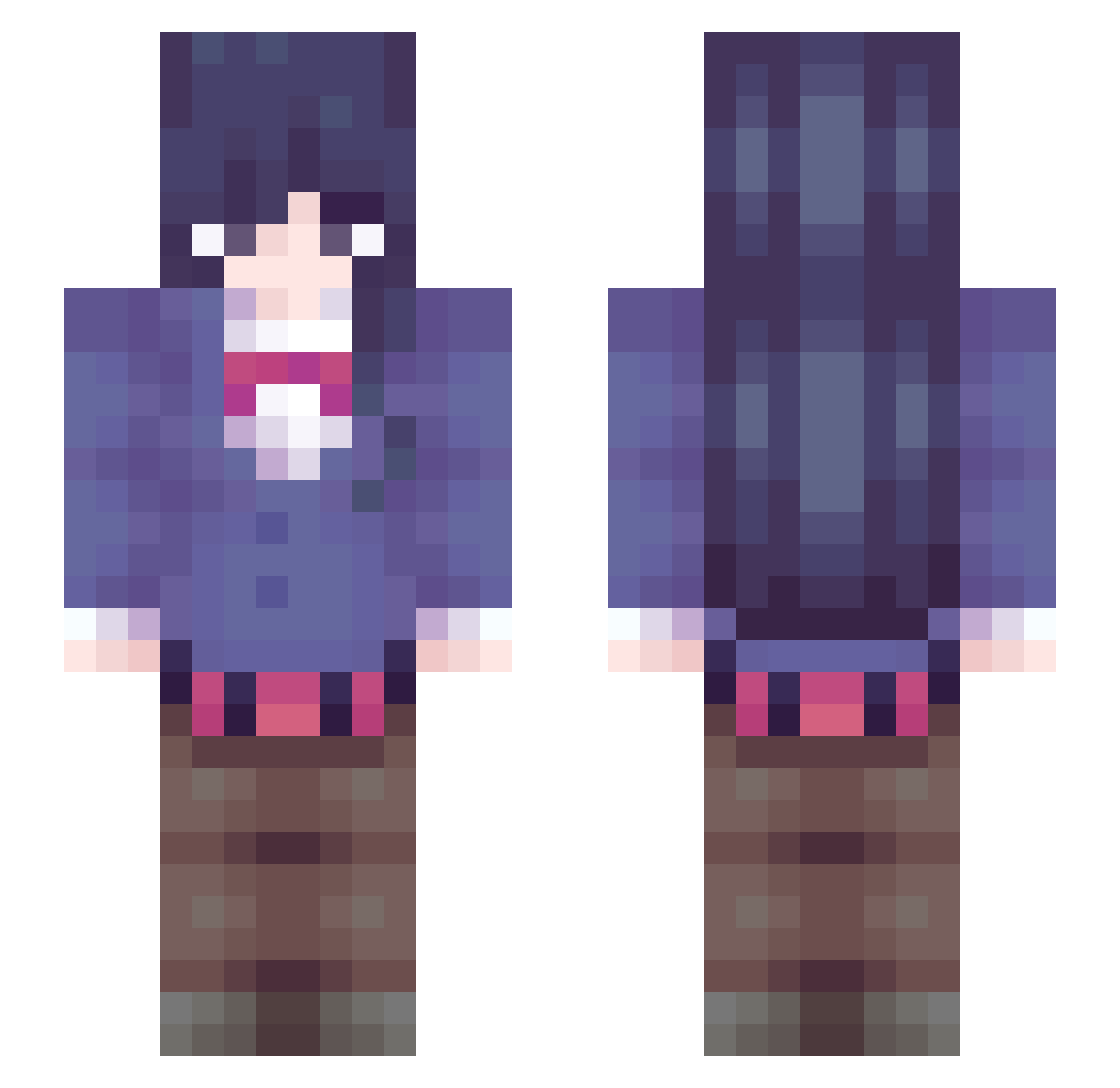 LocksackPM Minecraft skin, front and back view