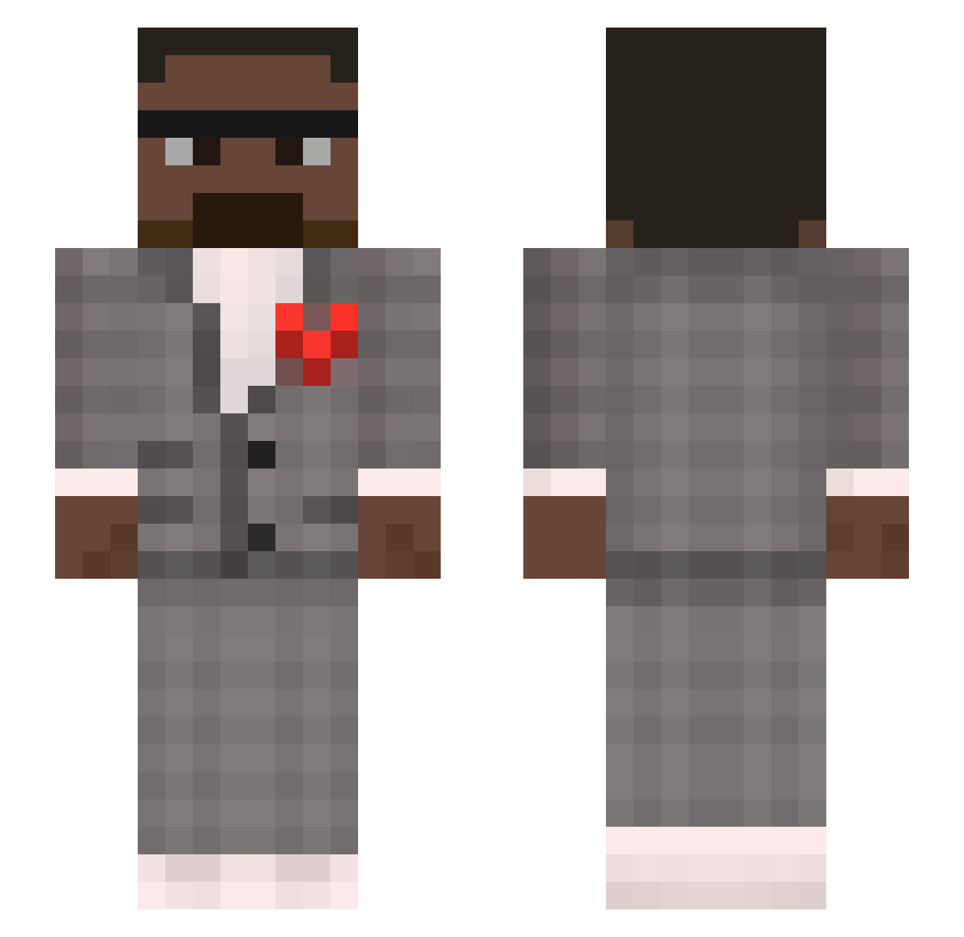 Elmanuks Minecraft skin, front and back view