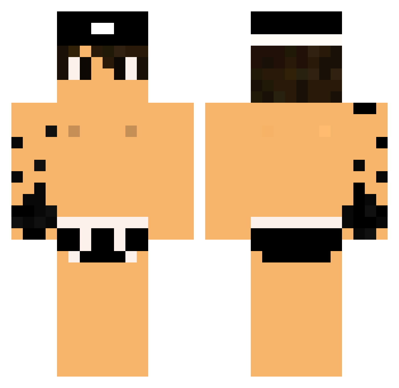 MadMaspy Minecraft skin, front and back view