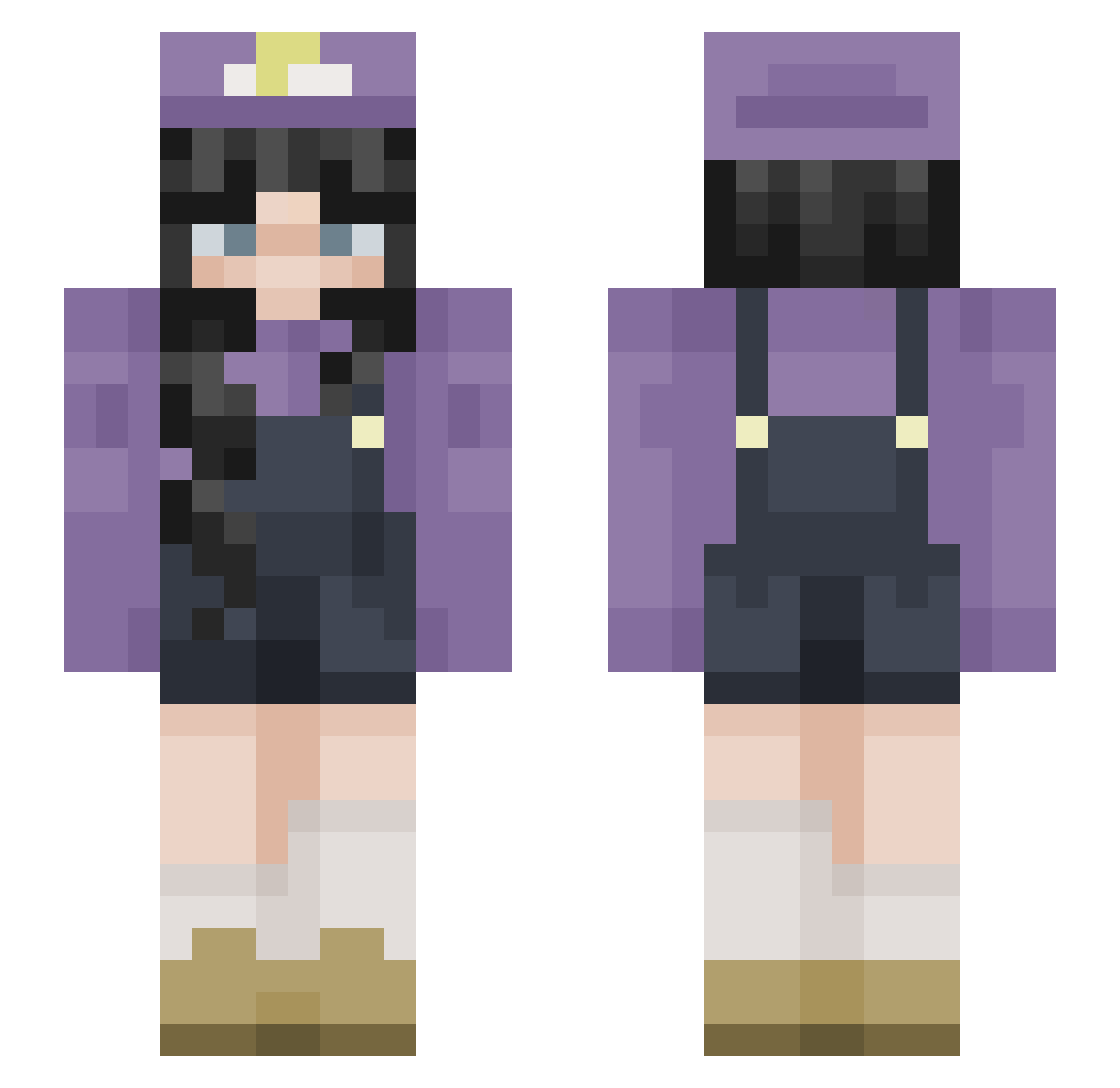 gahdfvaydst Minecraft skin, front and back view