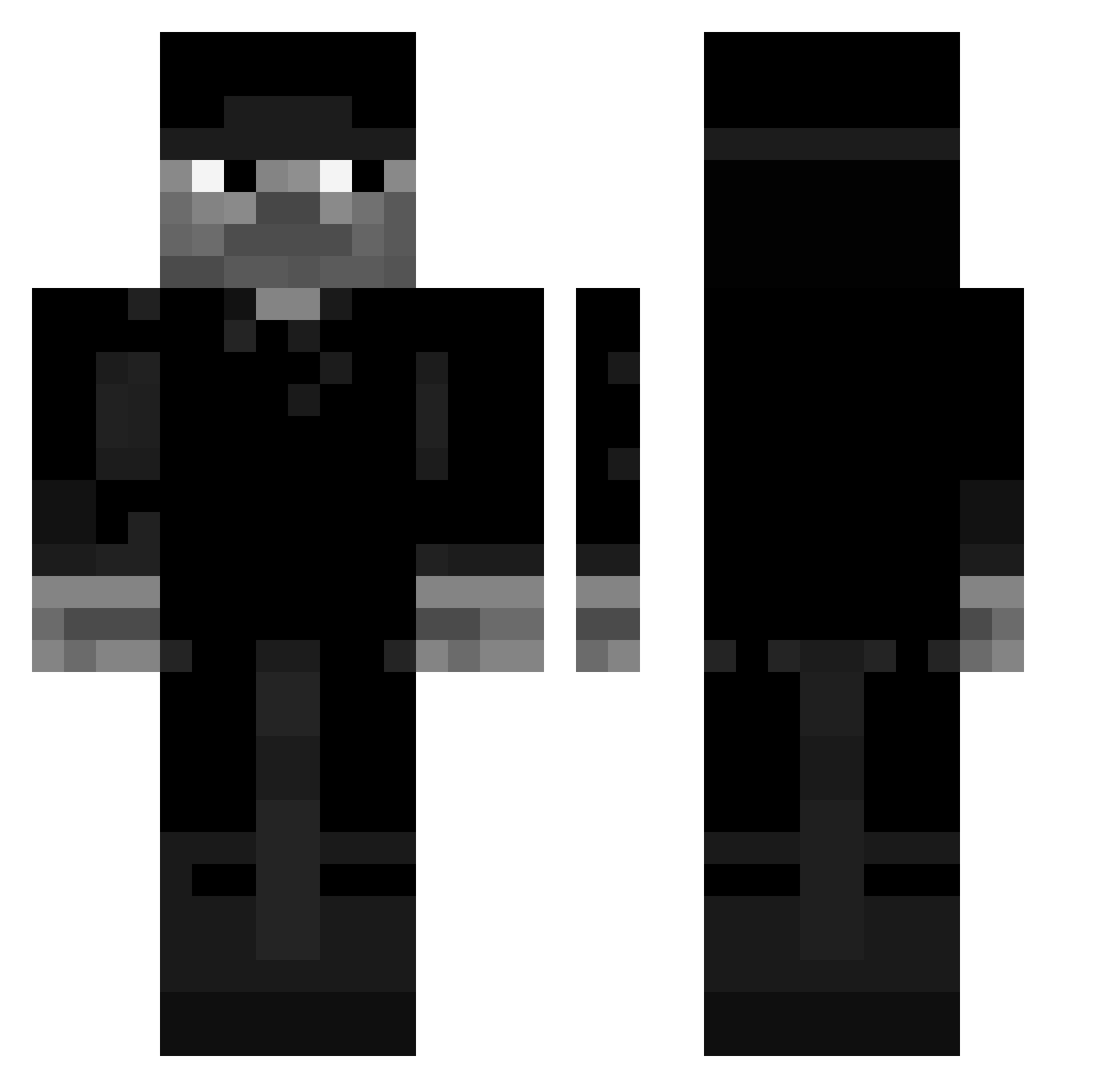 CostZx Minecraft skin, front and back view