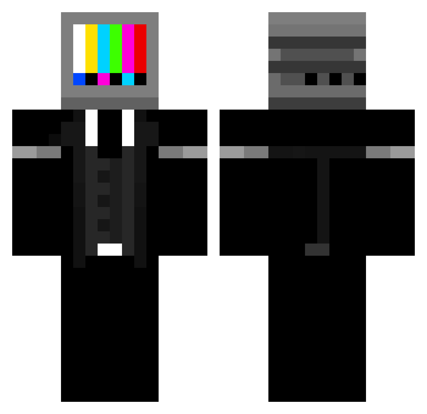 nyaknak Minecraft skin, front and back view