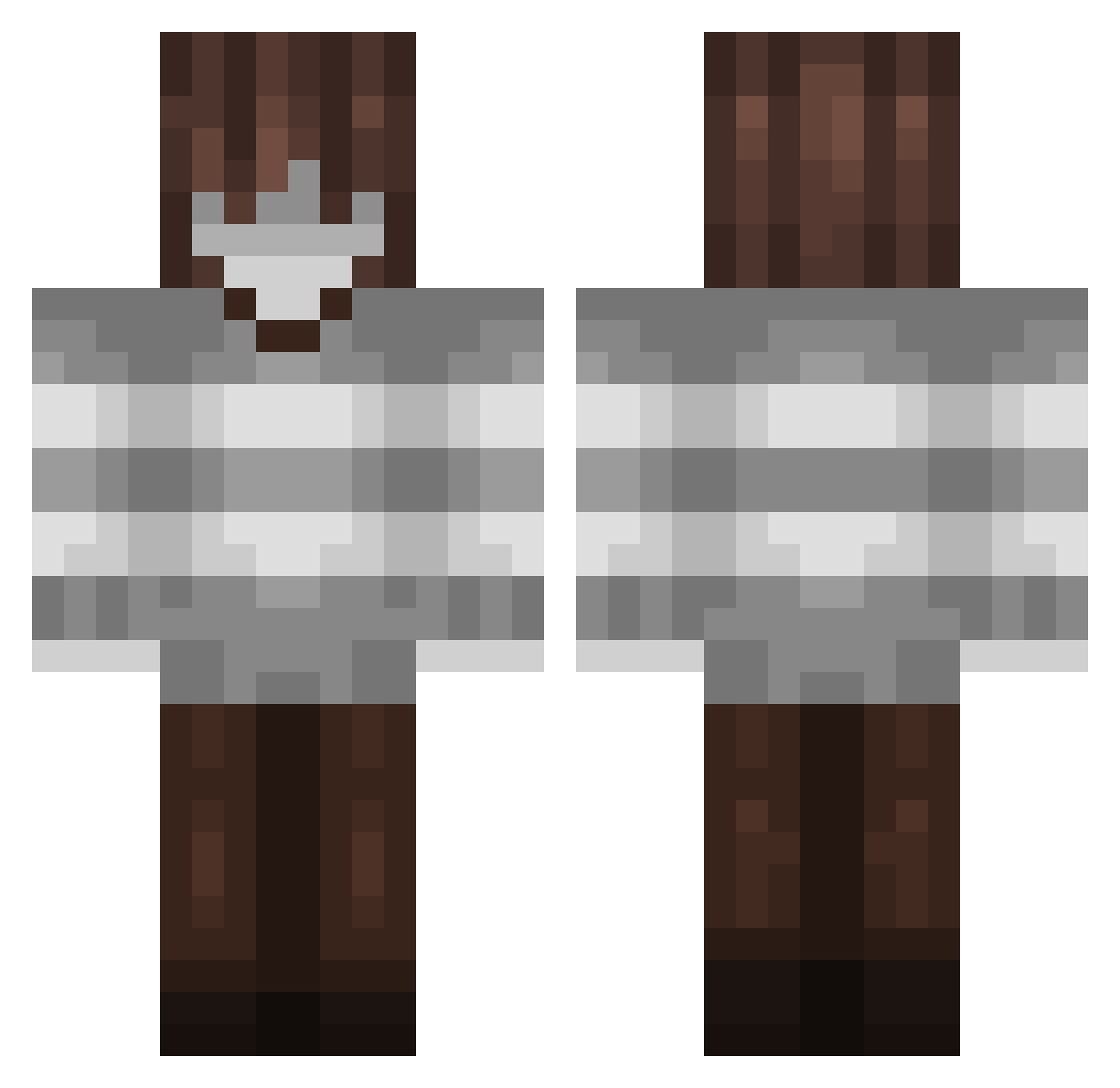Lilunseen Minecraft skin, front and back view