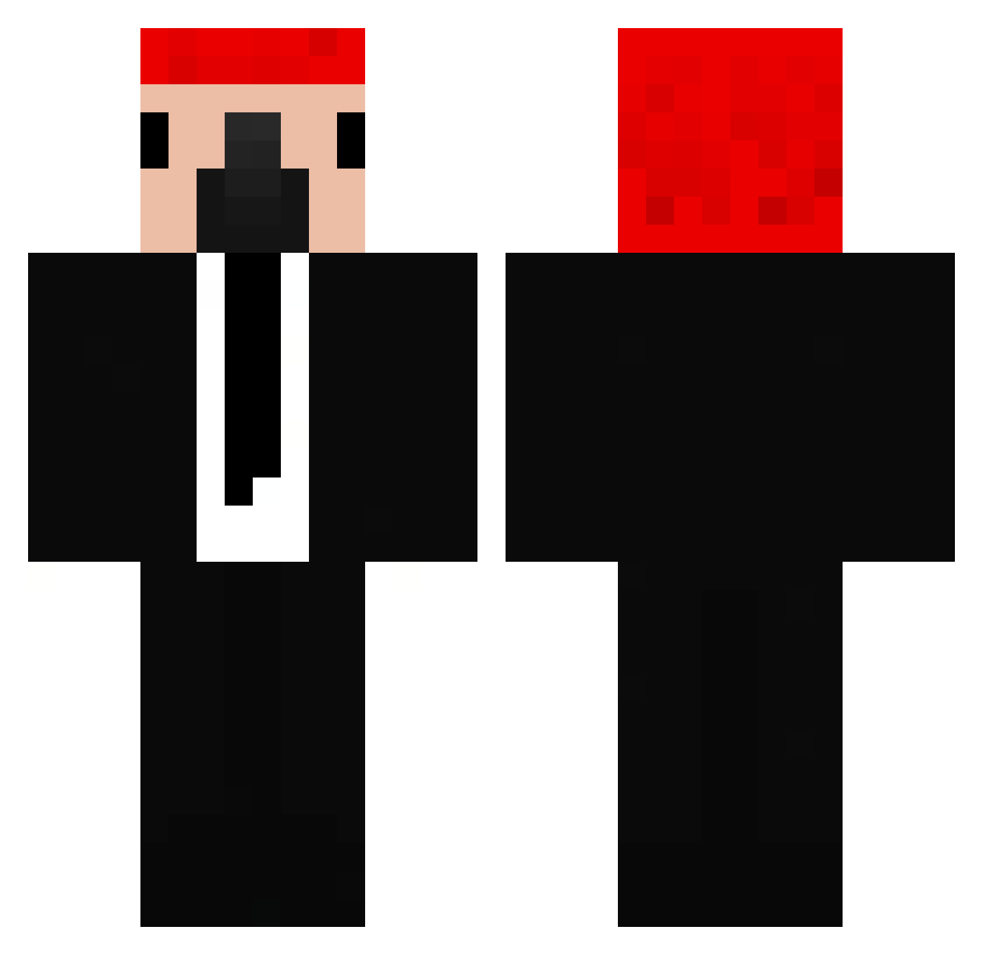 InspectahPop Minecraft skin, front and back view