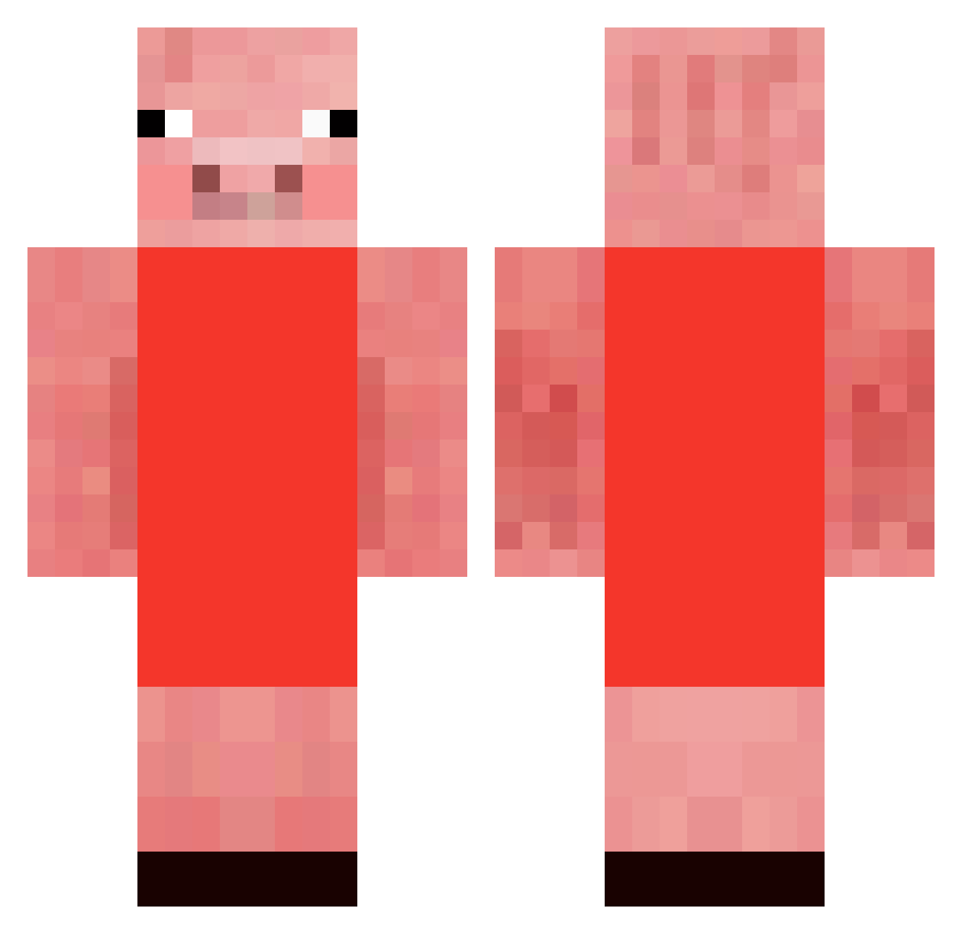Amustycow4715 Minecraft skin, front and back view