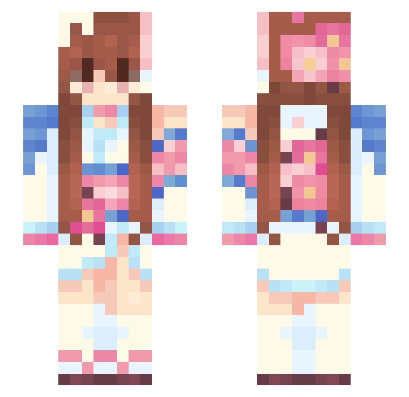 vionyX Minecraft skin, front and back view