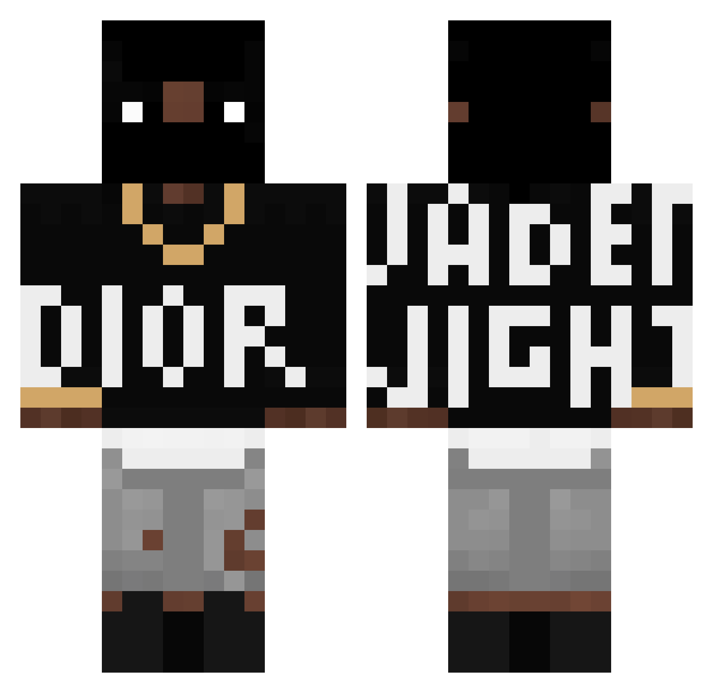 Sportsslam Minecraft skin, front and back view