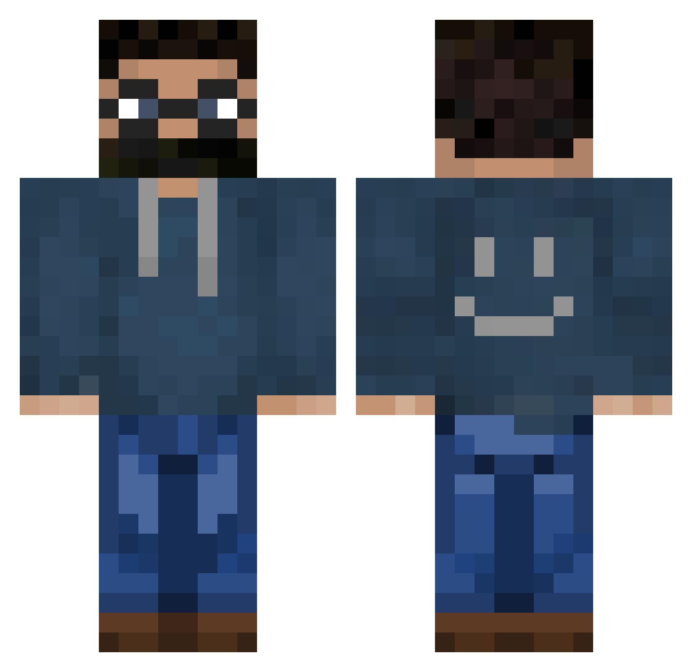Grunt Minecraft skin, front and back view