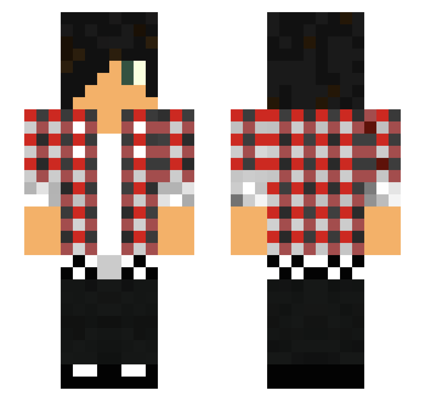 Metanym Minecraft skin, front and back view