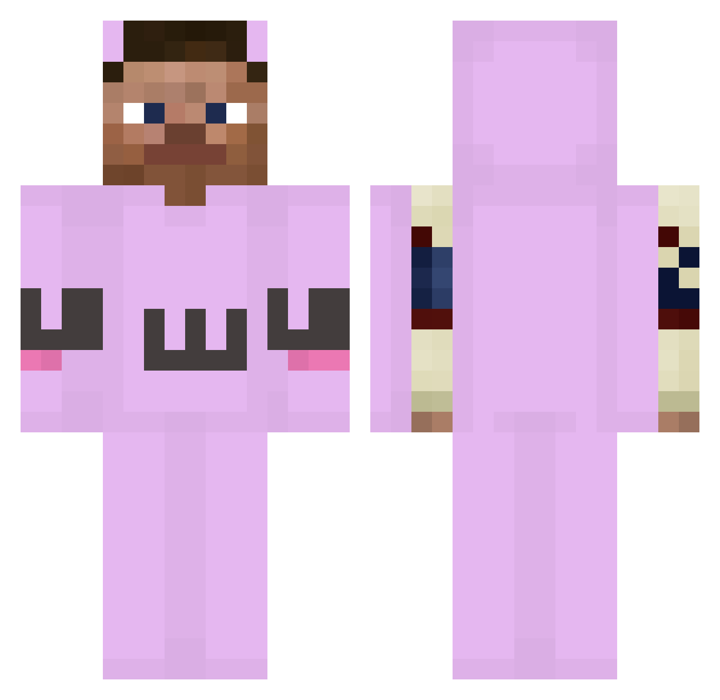 dolidot Minecraft skin, front and back view