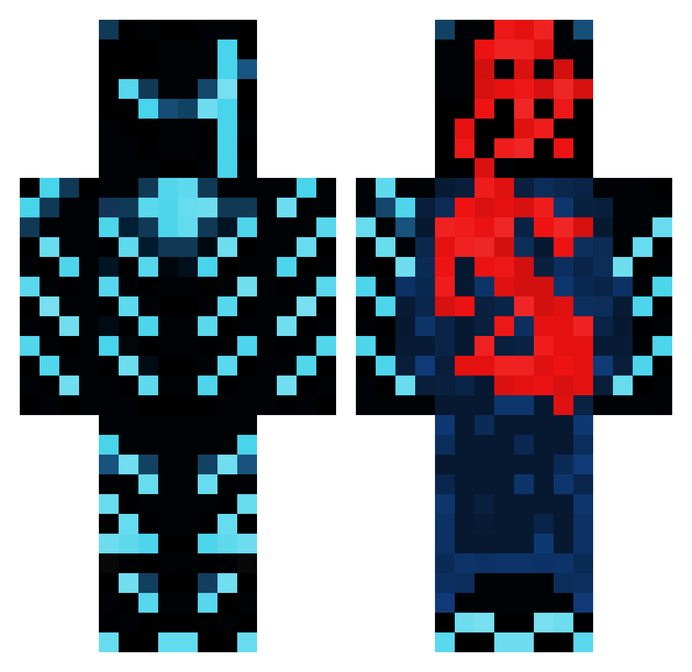 Meal_os Minecraft skin, front and back view