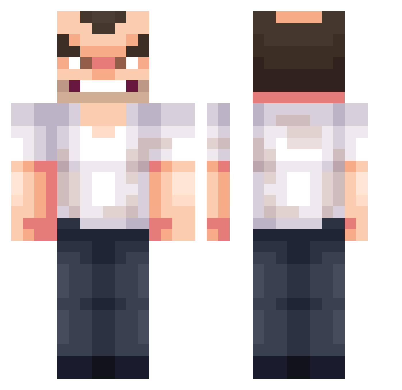 SweettPeaa Minecraft skin, front and back view