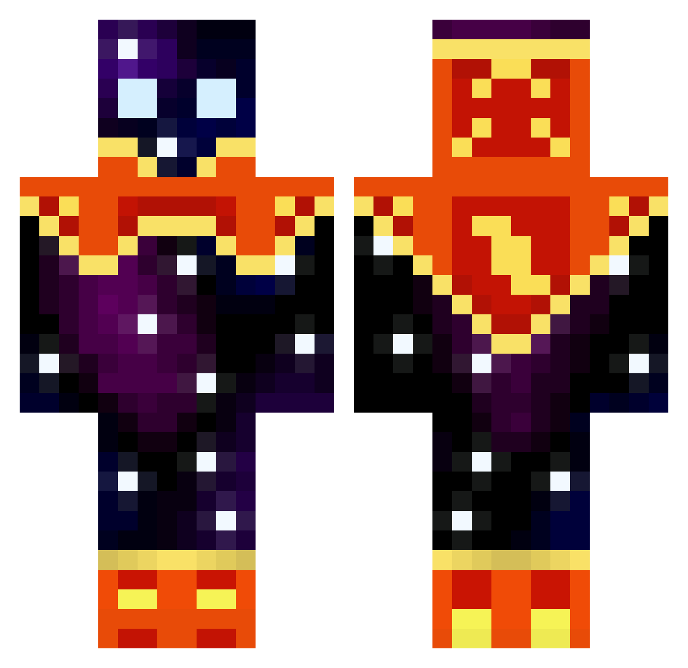 BrownKillua Minecraft skin, front and back view