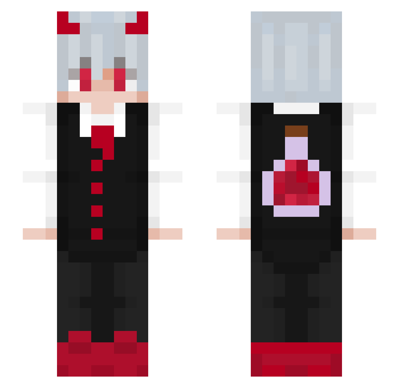 PattlesMC Minecraft skin, front and back view
