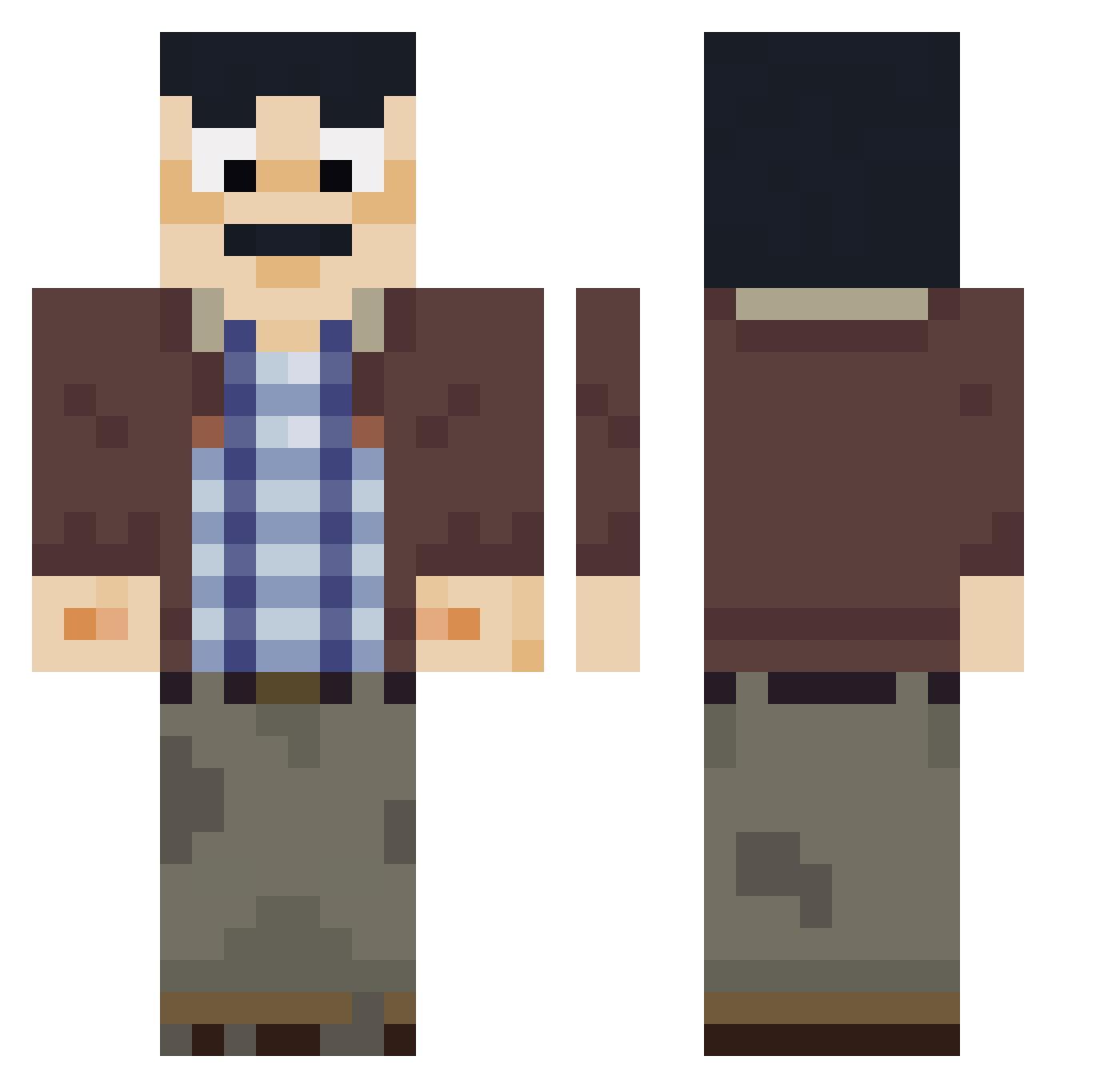 Xzasuo_ Minecraft skin, front and back view