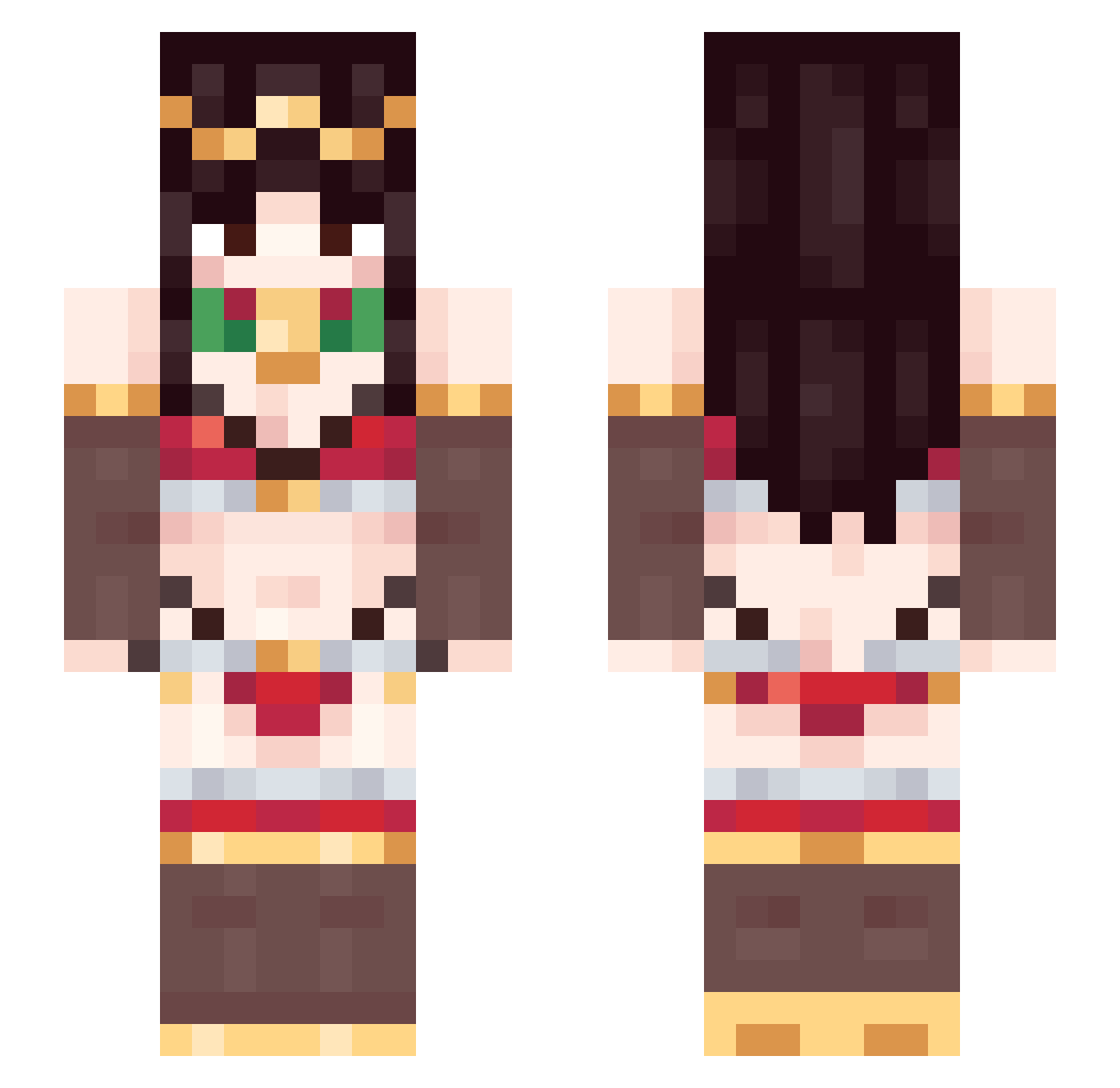 lowgee Minecraft skin, front and back view