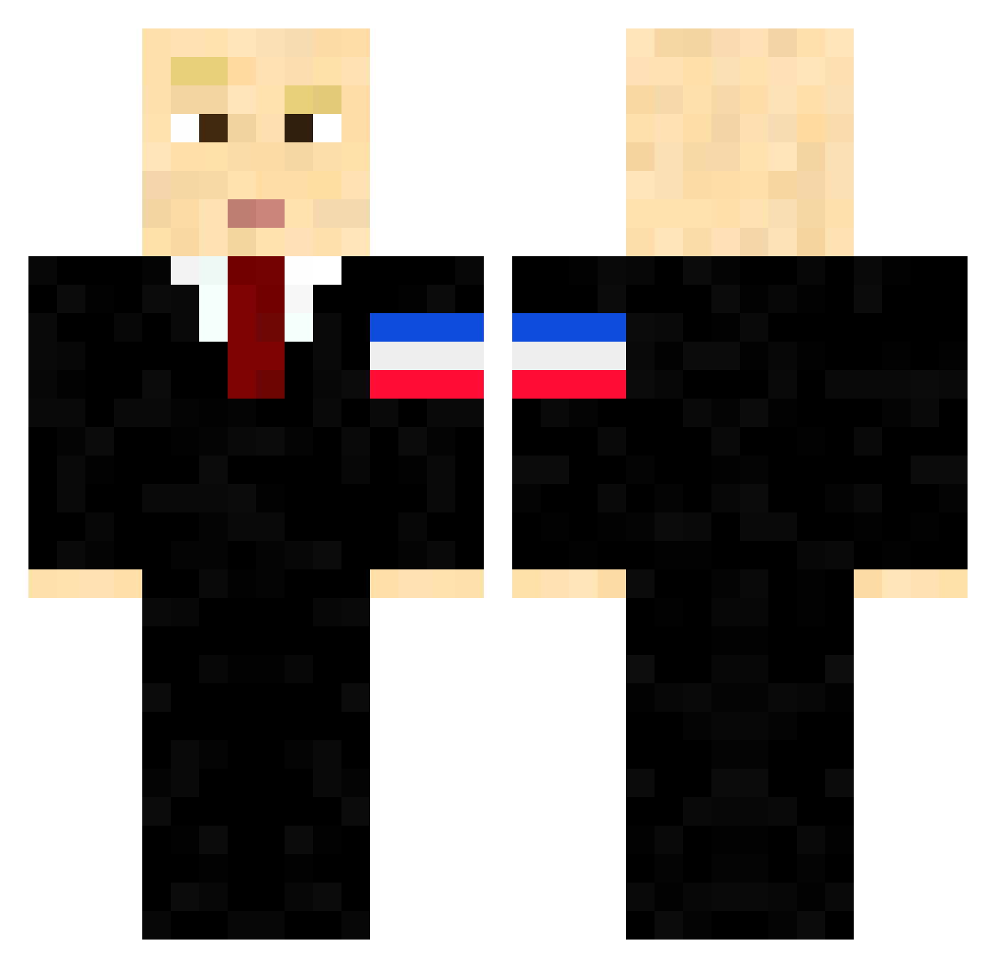 AlexisSandwich Minecraft skin, front and back view