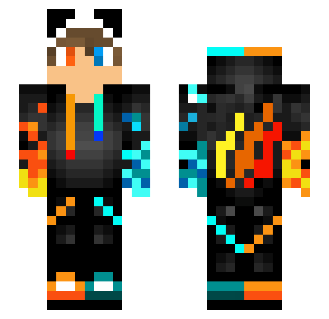 Humectant Minecraft skin, front and back view