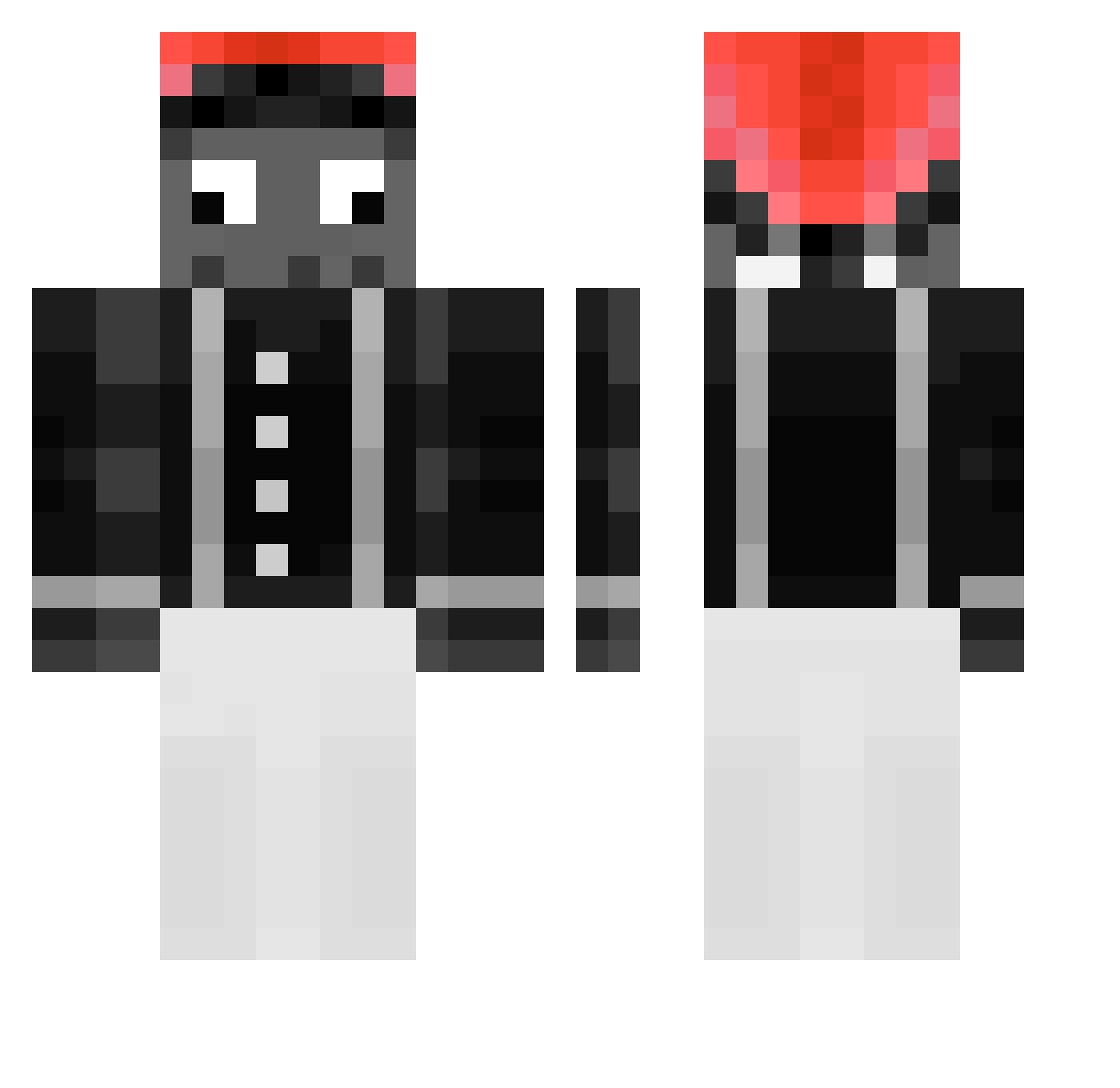 AliasDragon Minecraft skin, front and back view