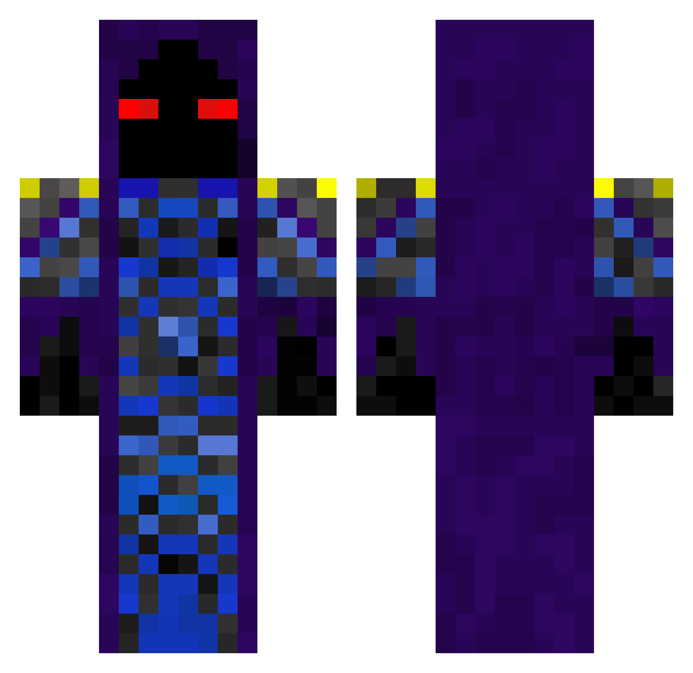 DuskKeeper Minecraft skin, front and back view