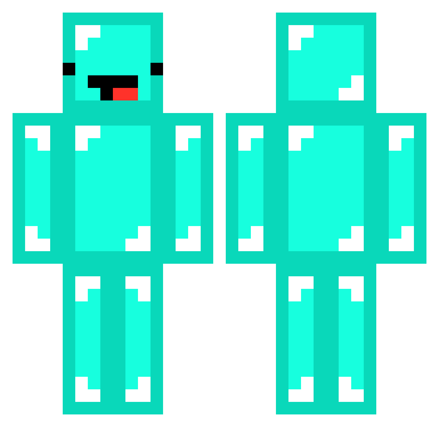 aTacticalTurtle Minecraft skin, front and back view