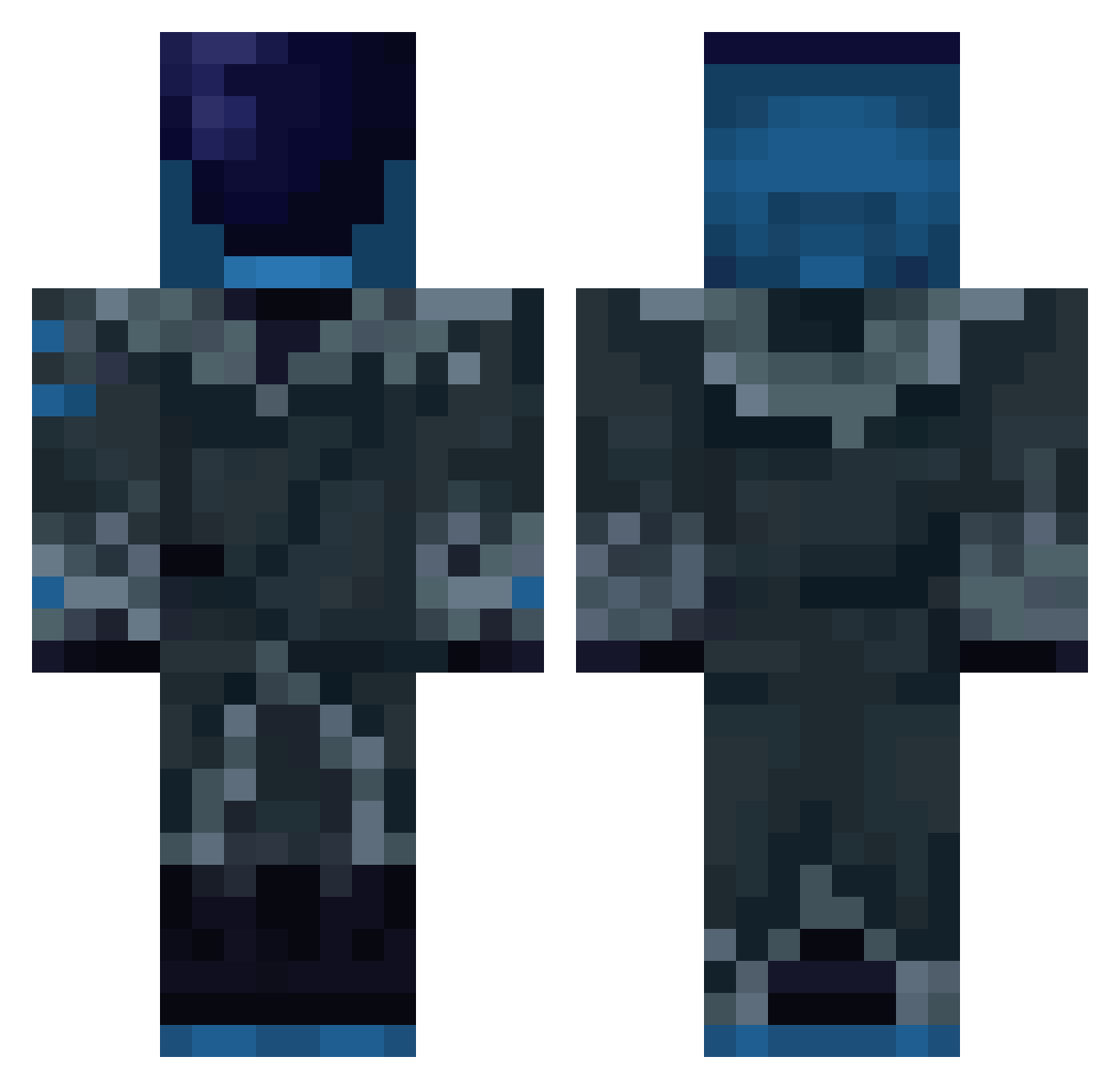 captaincries Minecraft skin, front and back view