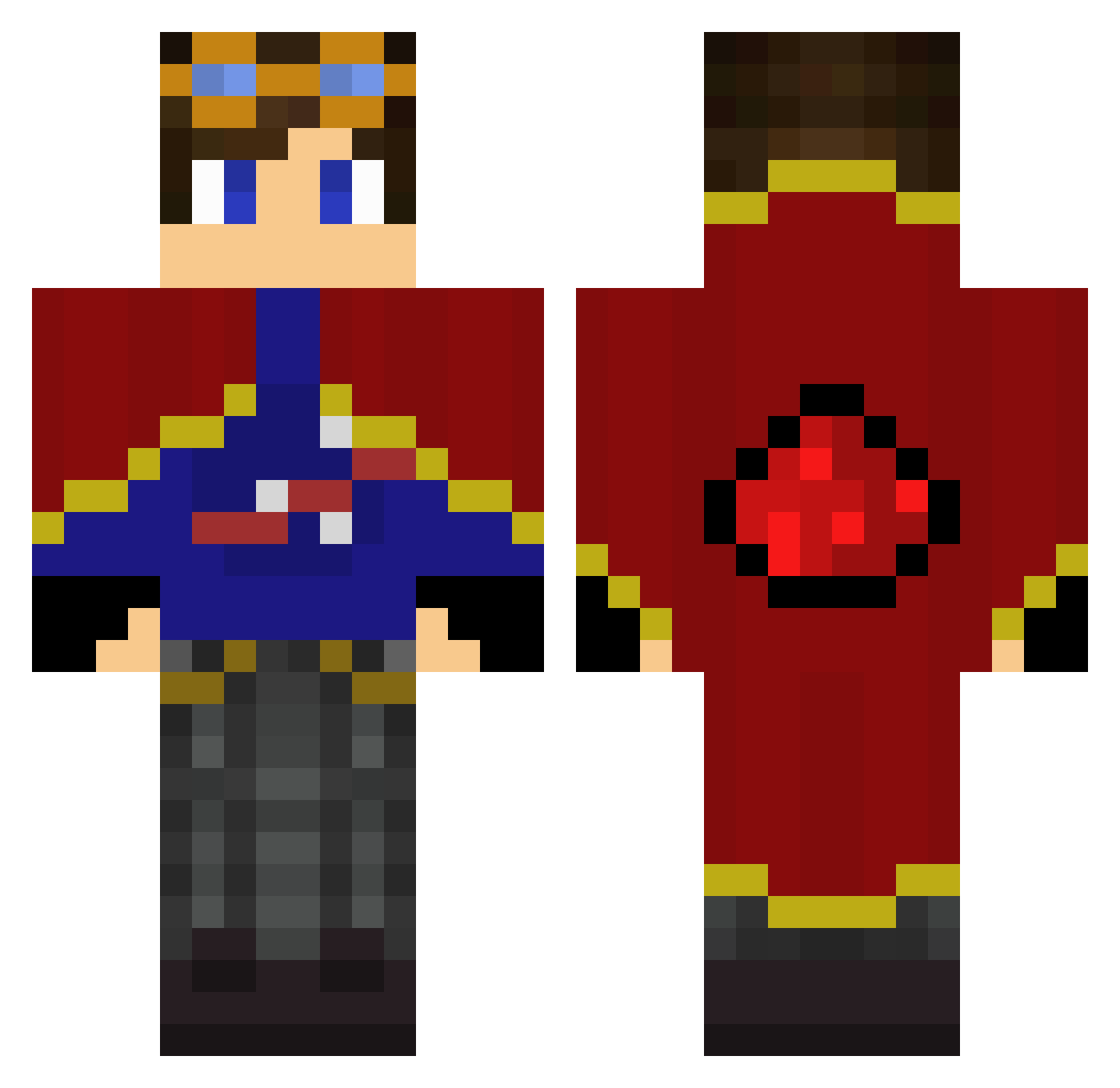 phobictree Minecraft skin, front and back view