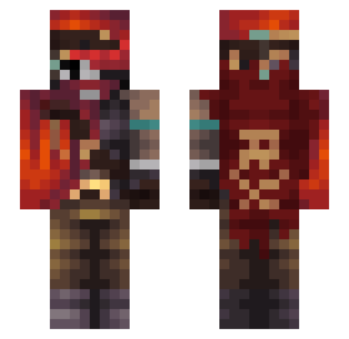 xctf04 Minecraft skin, front and back view