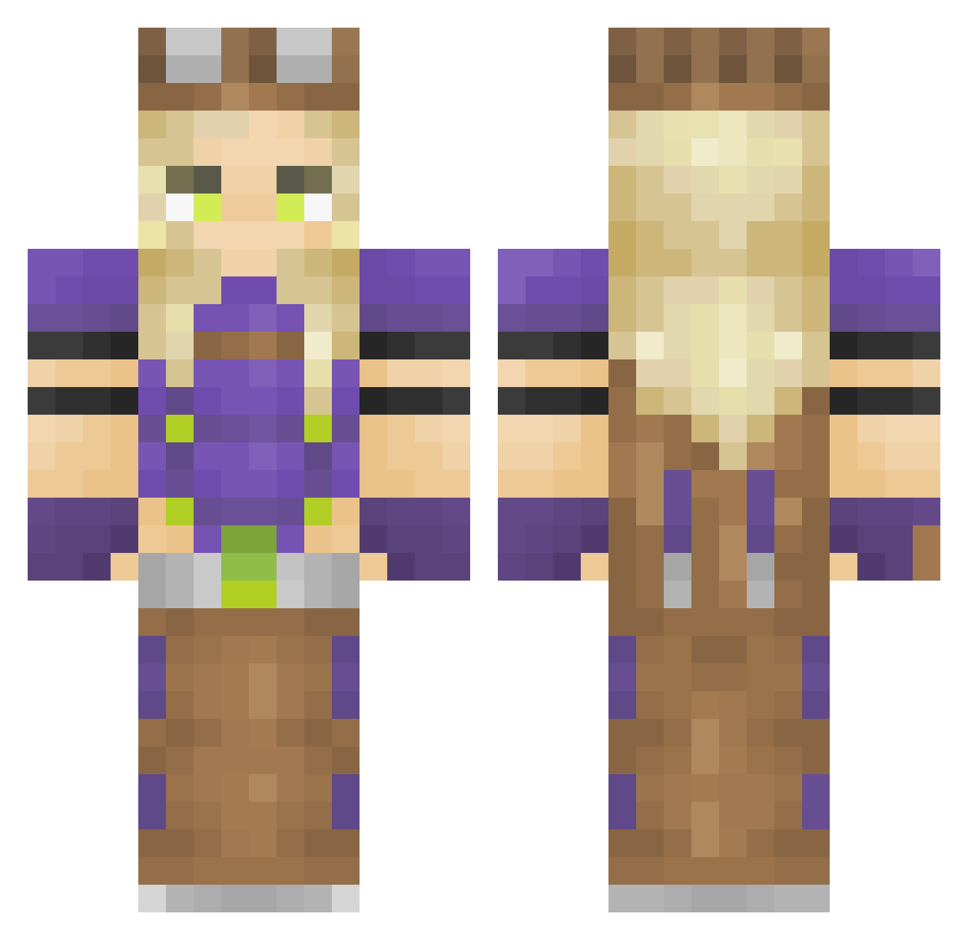 SandwichChicken Minecraft skin, front and back view