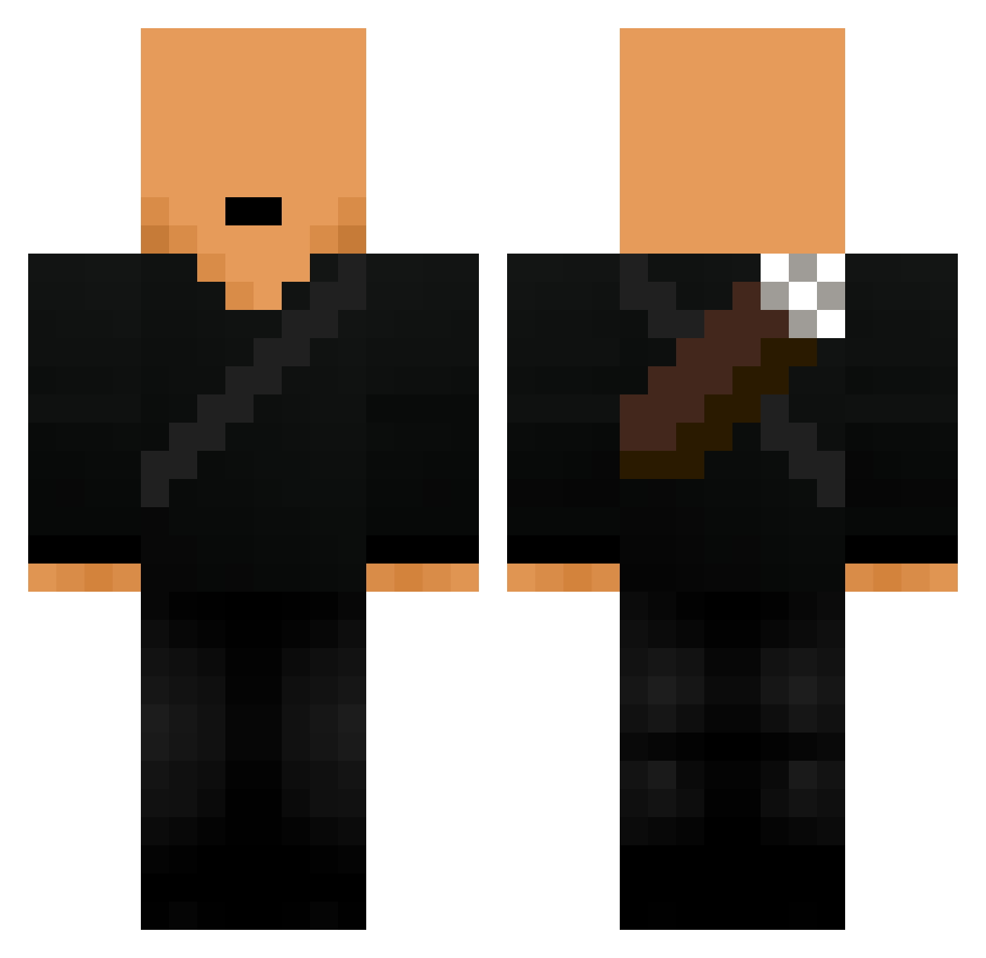 unloadedchunk Minecraft skin, front and back view