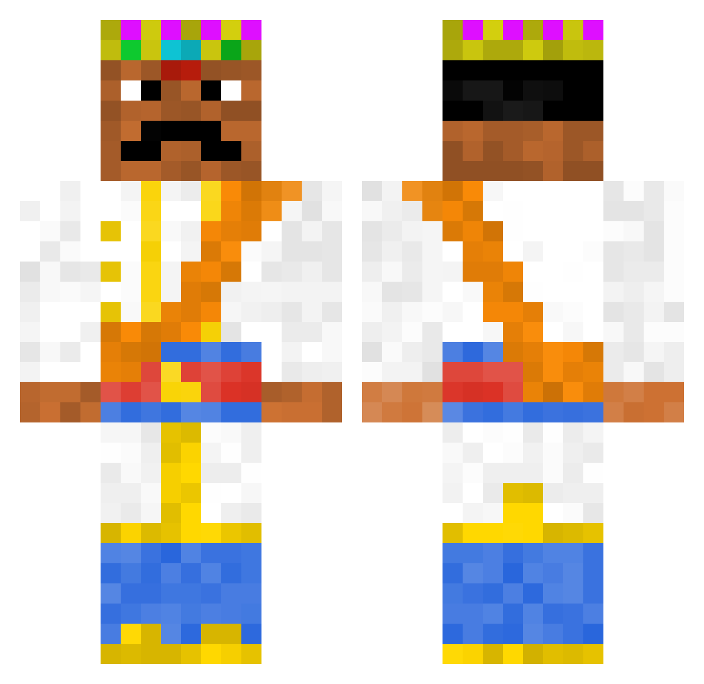 TinyIndianChild Minecraft skin, front and back view